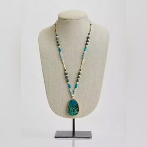 J. Jill | Luxurious Turquoise Skies Long Pendant Necklace NWT
